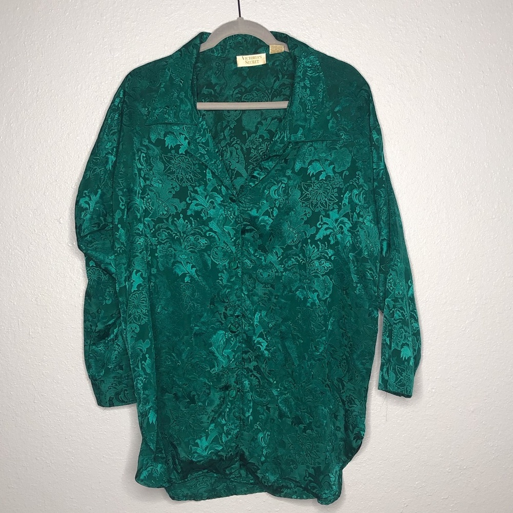 Vintage Victorias Secret Green Pajamas sz Sm‎